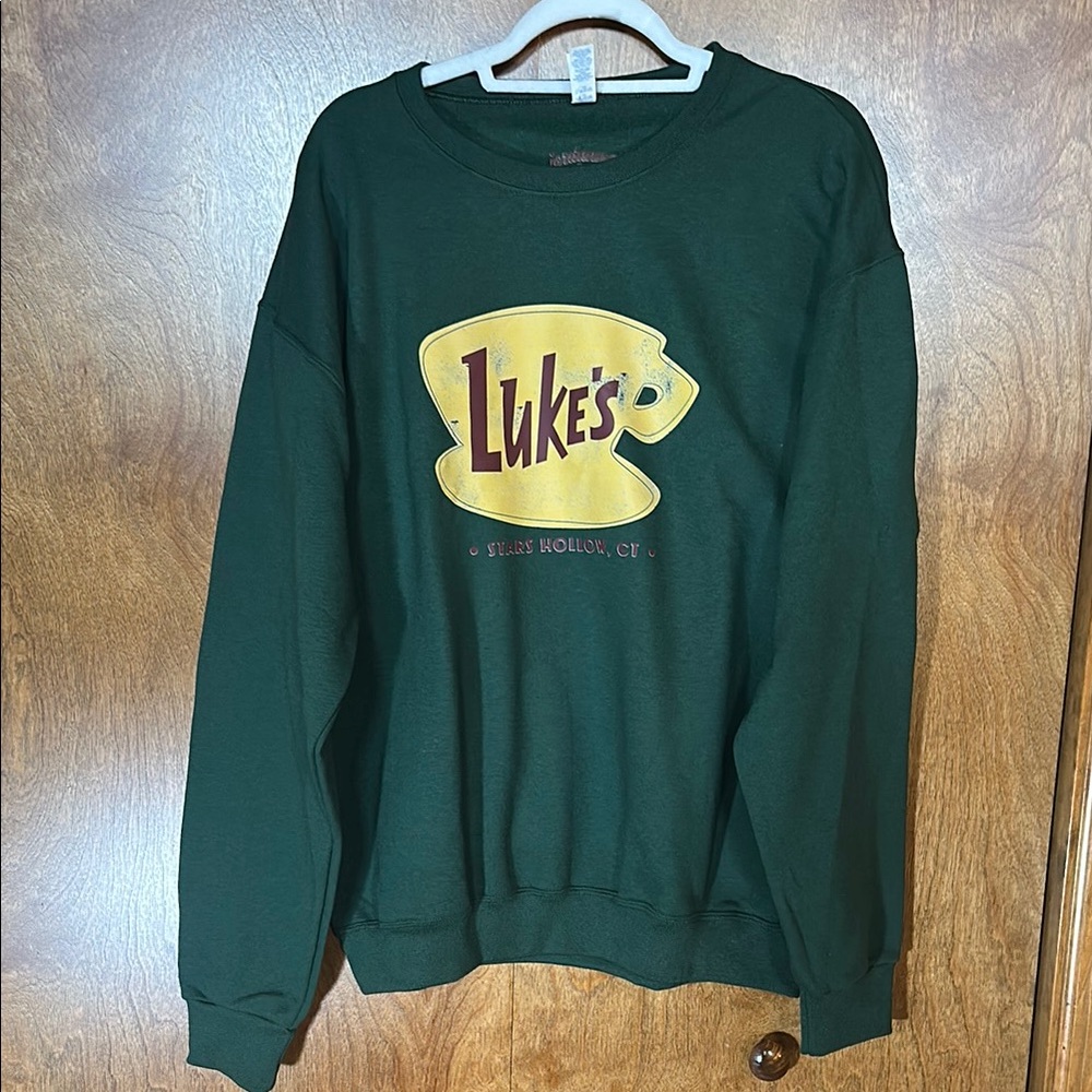 Jerzees Green “Luke’s” Sweatshirt with Ribbed Cuffs and Waistband